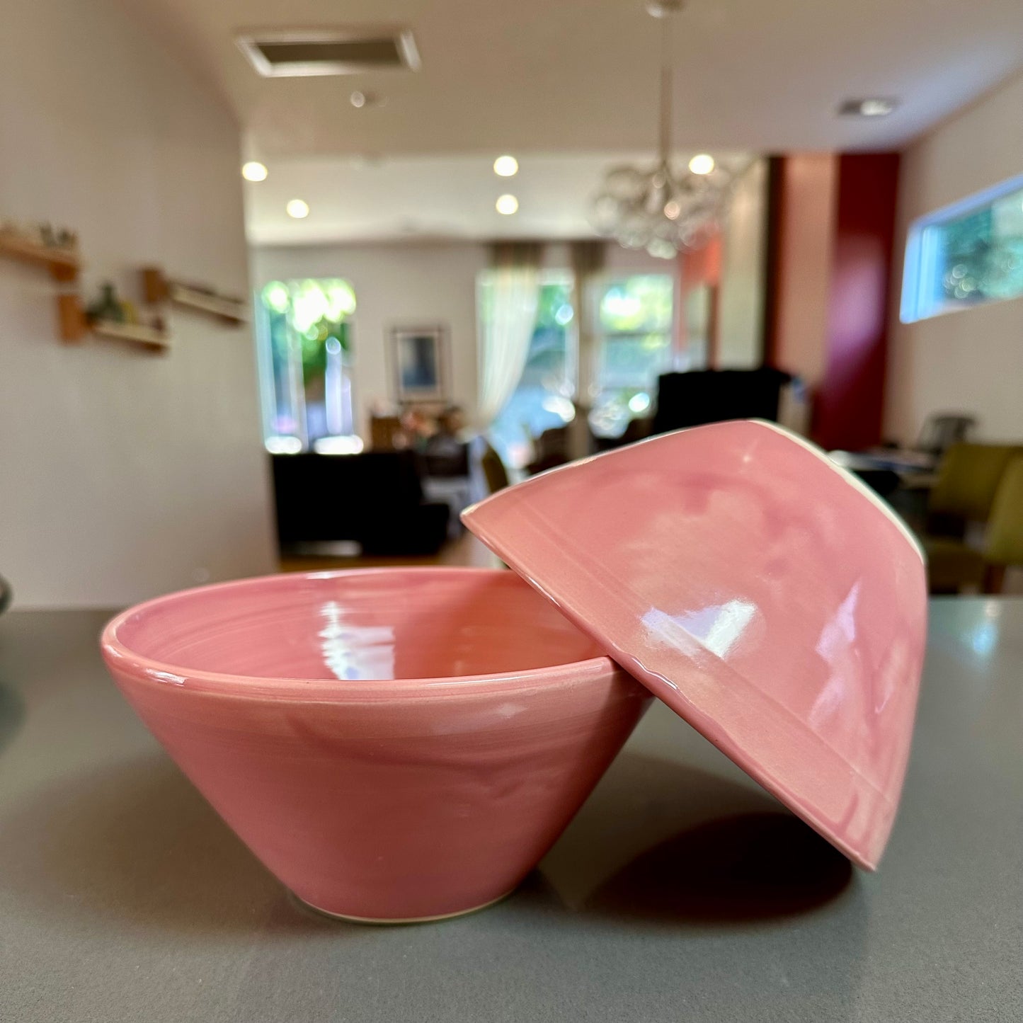 Pink V-Shaped Bowl Set